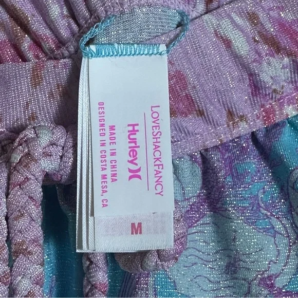 LoveShackFancy x Hurley Under The Sea cover up bathingsuit Tiered Ruffle Skirt - Picture 7 of 9